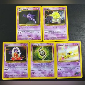 Set of 5 Psychic Pokémon Cards